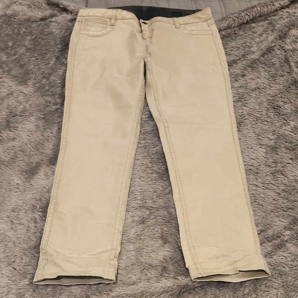 Women's Reversible Bleulab Skinny Jeans in Gold Sparkles Or Gray Size 32!